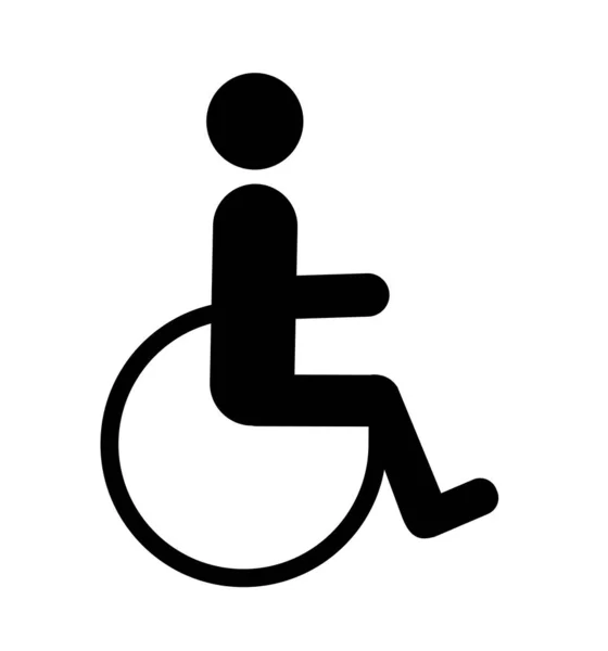 Icône handicap handicapé vecteur noir symbole illustration sur blanc — Image vectorielle