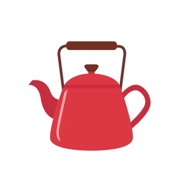 Kettle simgesi düz vektör çizimi beyaz üzerinde izole