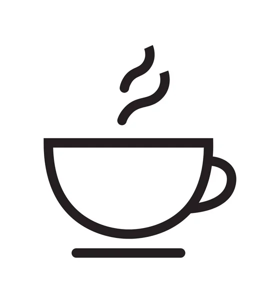 Taza de café icono lineal vector ilustración bebida caliente té aislado — Vector de stock
