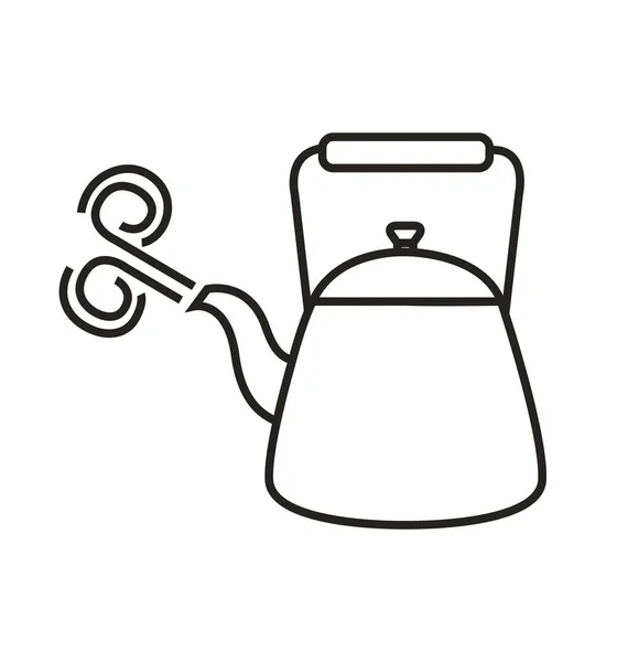 Tetera línea de la tetera icono de la olla de té esquema vector icono ilustración — Vector de stock