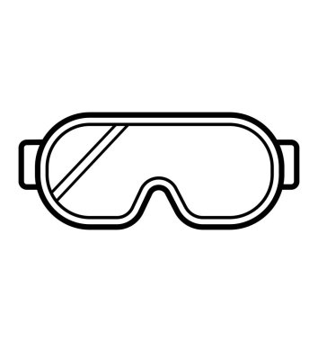 Safety glasses line icon vector isolated on white