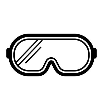 Safety glasses icon vector isolated on white