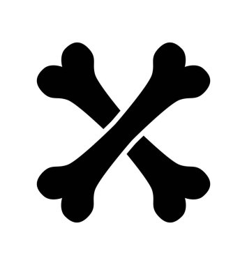 crossbone Vector Icon isolated on white eps 10