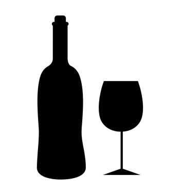 bottle glass with wineglass icon vector isolated