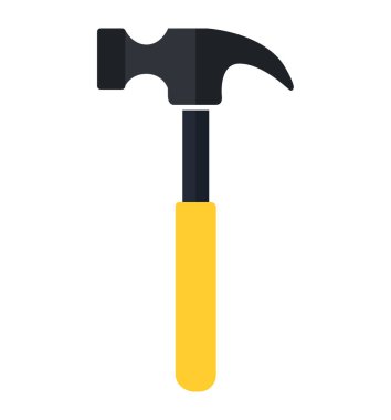 Hammer flat icon silhouette isolated on a white background vector