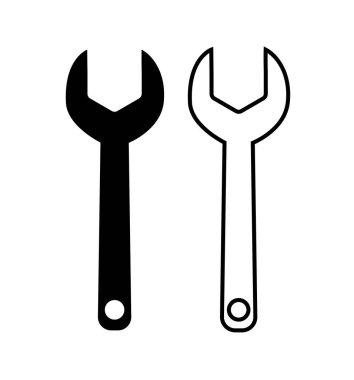 wrench key icon tool to work vector isolated on white