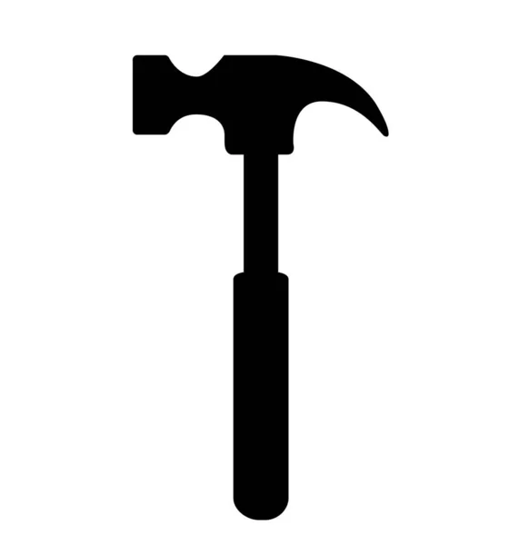 Silhouette icono de Hammer aislada sobre un vector de fondo blanco. — Archivo Imágenes Vectoriales