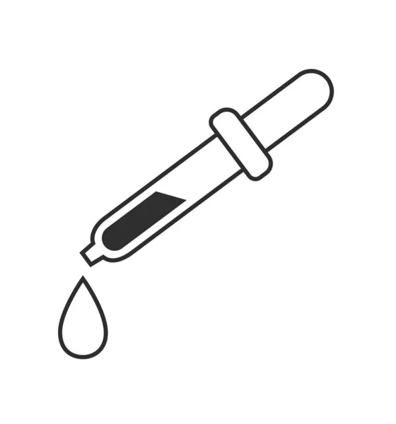 Medicine dropper icon vector isolated on white — Stok Vektör