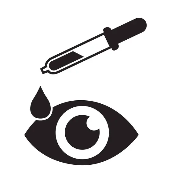 Eye drop icon eye health icon vector eye isolated on white — Stock vektor