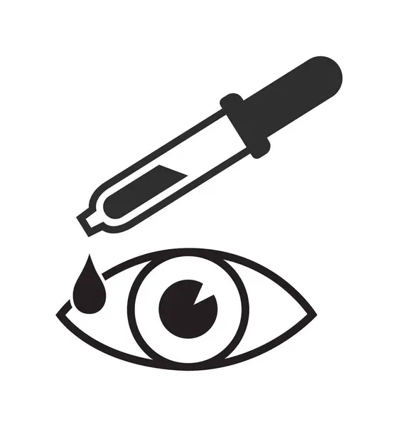 Goutte oculaire icône compte-gouttes vecteur isolé sur blanc — Image vectorielle