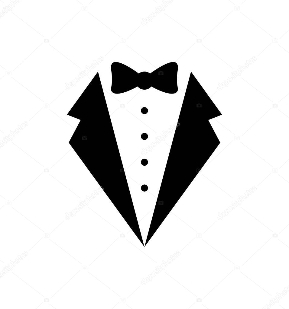 Suit with bow tie vector illustration isolated on white eps 10