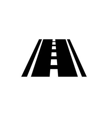 Yol simgesi vektör çizimi beyaza izole edildi