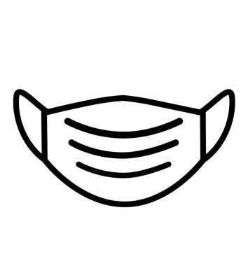 Tıbbi çizgi maskesi vektör simgesi simgesi beyaz arkaplanda izole edildi