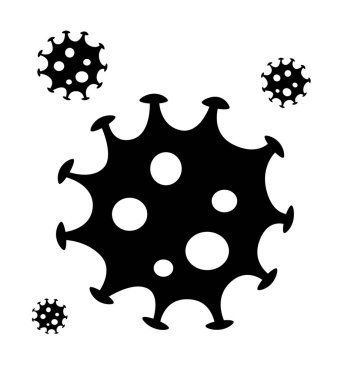 Coronavirüs bakteri ikonu, beyaz vektör üzerinde izole edilmiş tehlikeli koronavirüs kavramları içerir.