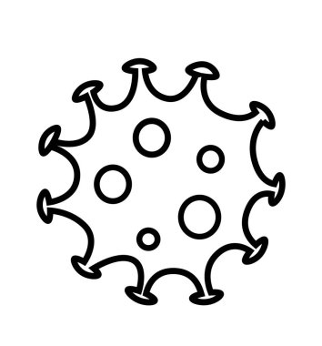 Coronavirus bakteri çizgisi simgesi beyaz vektör üzerinde izole edilmiş tehlikeli koronavirüs kavramları içerir