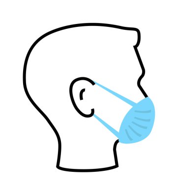 Koronavirüs hijyen ikonlarına karşı koruma maskesi