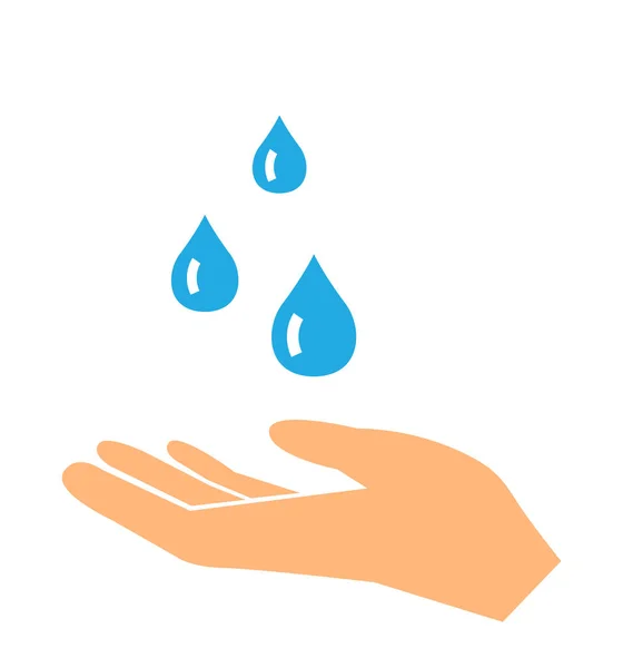 Kézmosás vektor ikon higiéniai szimbólum fehér elszigetelt háttér — Stock Vector