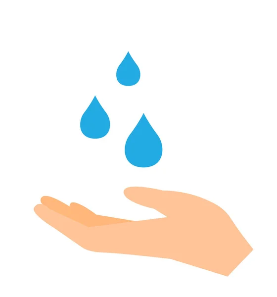 Hygienesymbol für Händewaschen auf weißem isolierten Hintergrund — Stockvektor