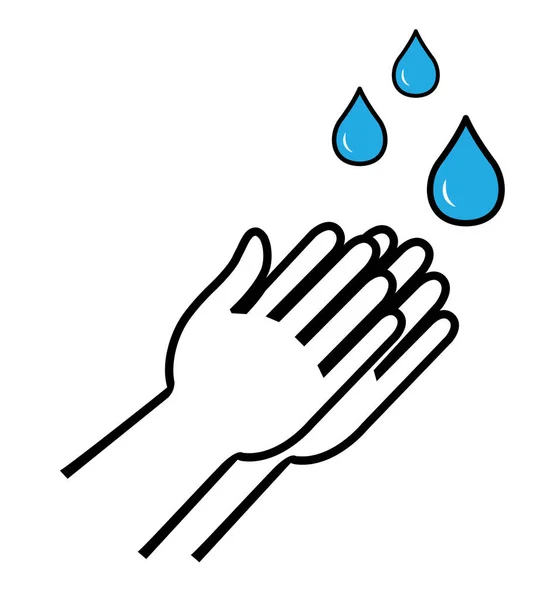 Mytí rukou s mýdlem vektorové znamení izolované na bílém — Stockový vektor