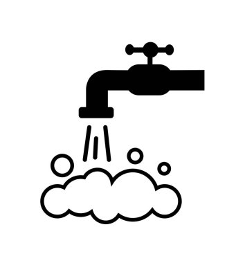 Musluk suyu ikonu su sembolü düz vektör çizimi