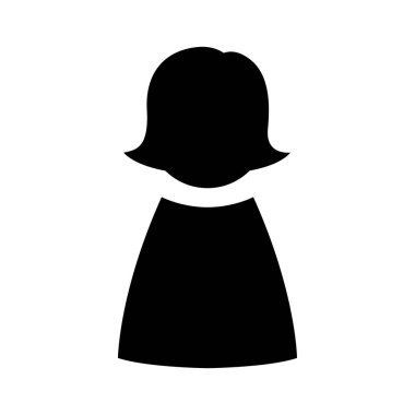 Web için izole edilmiş kullanıcı kadın avatar simgesi simgesi