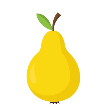 Yeşil yaprak meyve ikonu resim illüstrasyon tasarımlı sarı armut