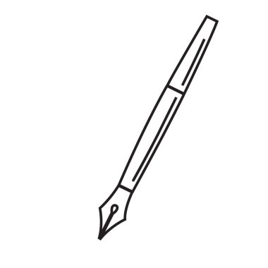 Beyaz üzerinde izole edilmiş kalem satırı ikonu vektör doğrusal pictogram