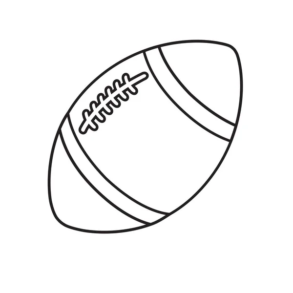 Icône de ligne de ballon de rugby isolé sur un blanc — Image vectorielle