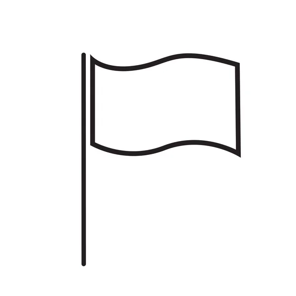Vetor de sinal de ícone de linha de bandeira isolado no branco —  Vetores de Stock