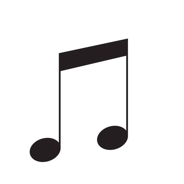 Nota musical icono vector plano aislado sobre fondo blanco — Vector de stock