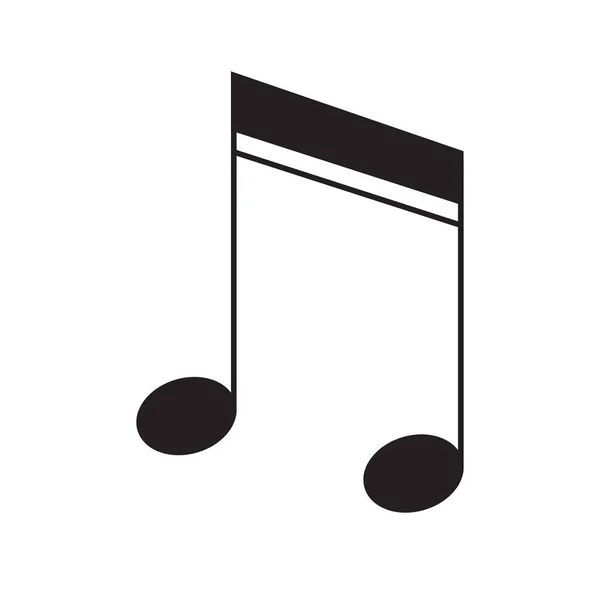 Nota musical icono vector plano aislado sobre fondo blanco — Vector de stock