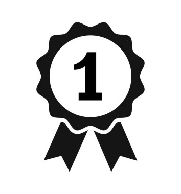 Kazanan madalya simgesi ödülü sembolü Beyaz üzerine izole edilmiş Vektör