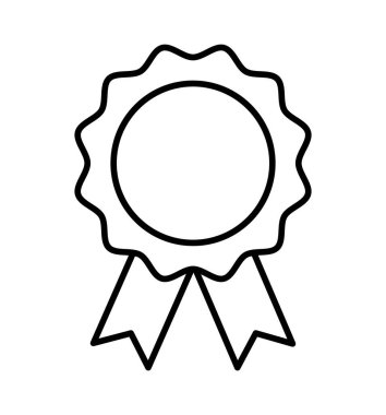 Madalya çizgisi ikonu ödül amblemi sembolü Beyaz üzerine izole edilmiş Vektör