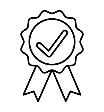 satır madalya simgesi işaretleme işareti amblemi vektörü beyaz arkaplanda izole