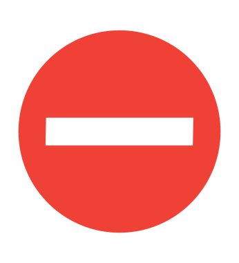 Eksi düğme simgesi düz daire vektörü eksi işareti beyaz üzerinde izole