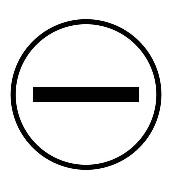 Eksi işaret simgesi çizgisi negatif sembol, beyaz üzerinde izole edilmiş daire vektör illüstrasyonunu yakınlaştır