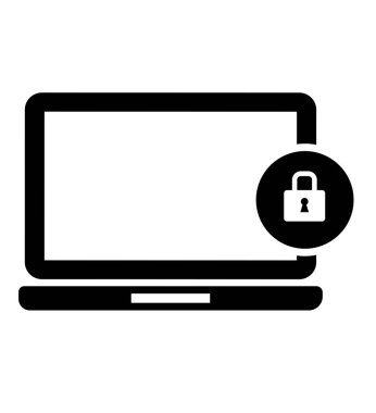 Bilgisayar güvenliği konsept vektör çizimi beyaza izole edildi