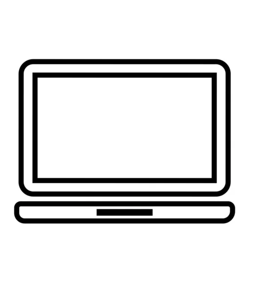 Ilustração do vetor do ícone da linha do portátil isolada no wite — Vetor de Stock