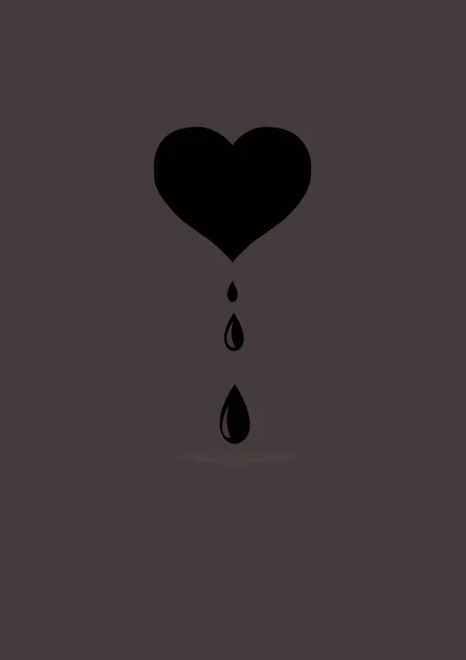 Symbole de coeur vectoriel sur fond sombre — Image vectorielle