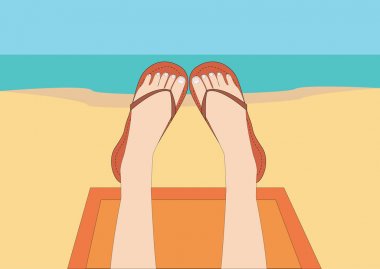 Renk şeyl bir yaz güneşli plajda kız