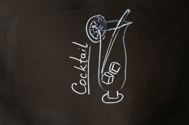 Tebeşir kokteyl çizmek siyah okul kurulu