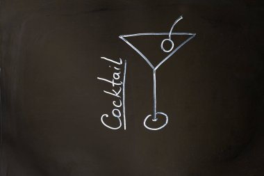 Tebeşir kokteyl çizmek siyah okul kurulu