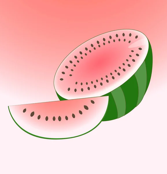 Wassermelonen-Vektor auf hellem Hintergrund — Stockvektor