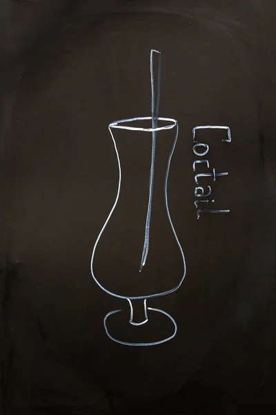 chalk cocktail draw on black school board