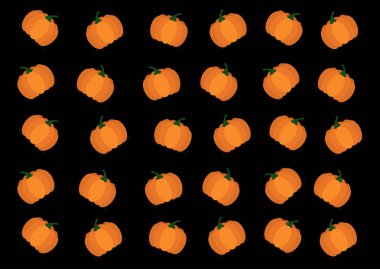 siyah arka plan üzerine yinelenen Halloween balkabağı illüstrasyon