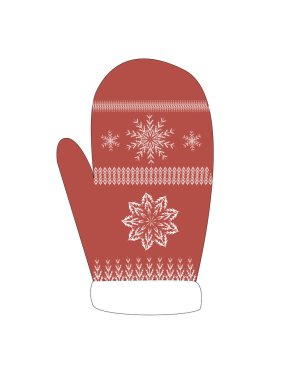 bir kış kırmızı mitten hafif bir arka plan üzerinde