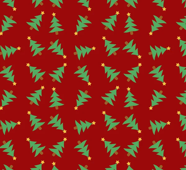 Árbol de navidad repetir fondo rojo — Archivo Imágenes Vectoriales