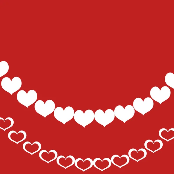 San Valentino rosso sfondo bianco — Vettoriale Stock