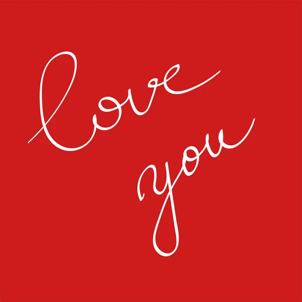 White lettering I Love You on red background — Stock Vector