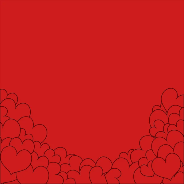 Coeur rouge sur fond rouge — Image vectorielle